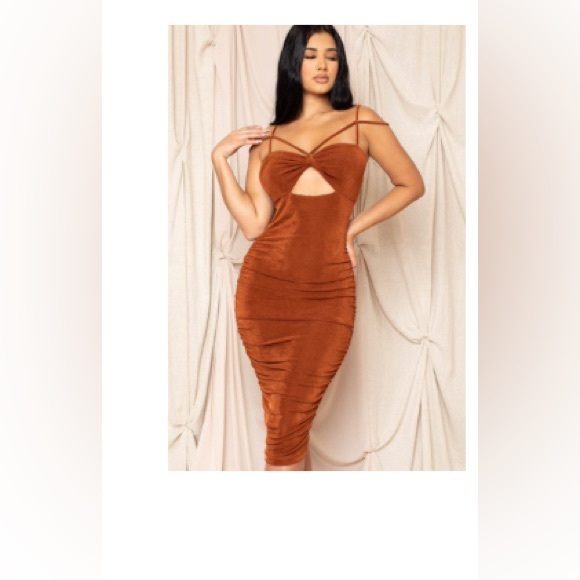 Copper midi dress - Picture 2 of 4